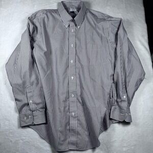 Brooks Brothers Dress Shirt Mens XL Purple Stripe Non Iron Regent Supima Cotton